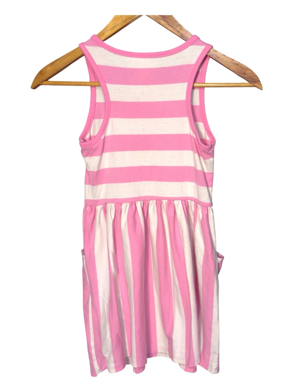 Cat & Jack pink & white striped sleeveless dress w/pockets Girl’s small (6-7) |g - Picture 2 of 4